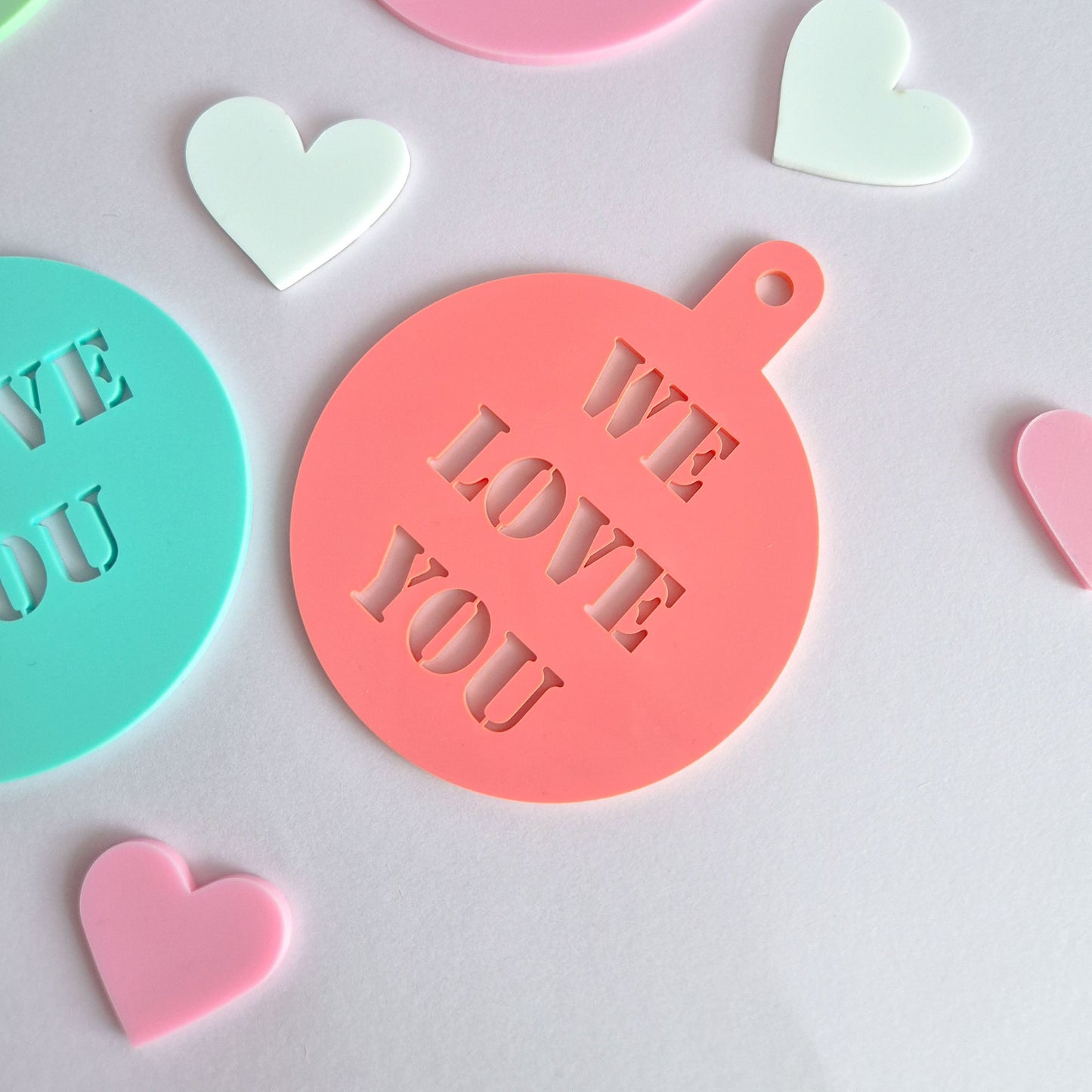 Acrylic Coffee Stencil - We Love You