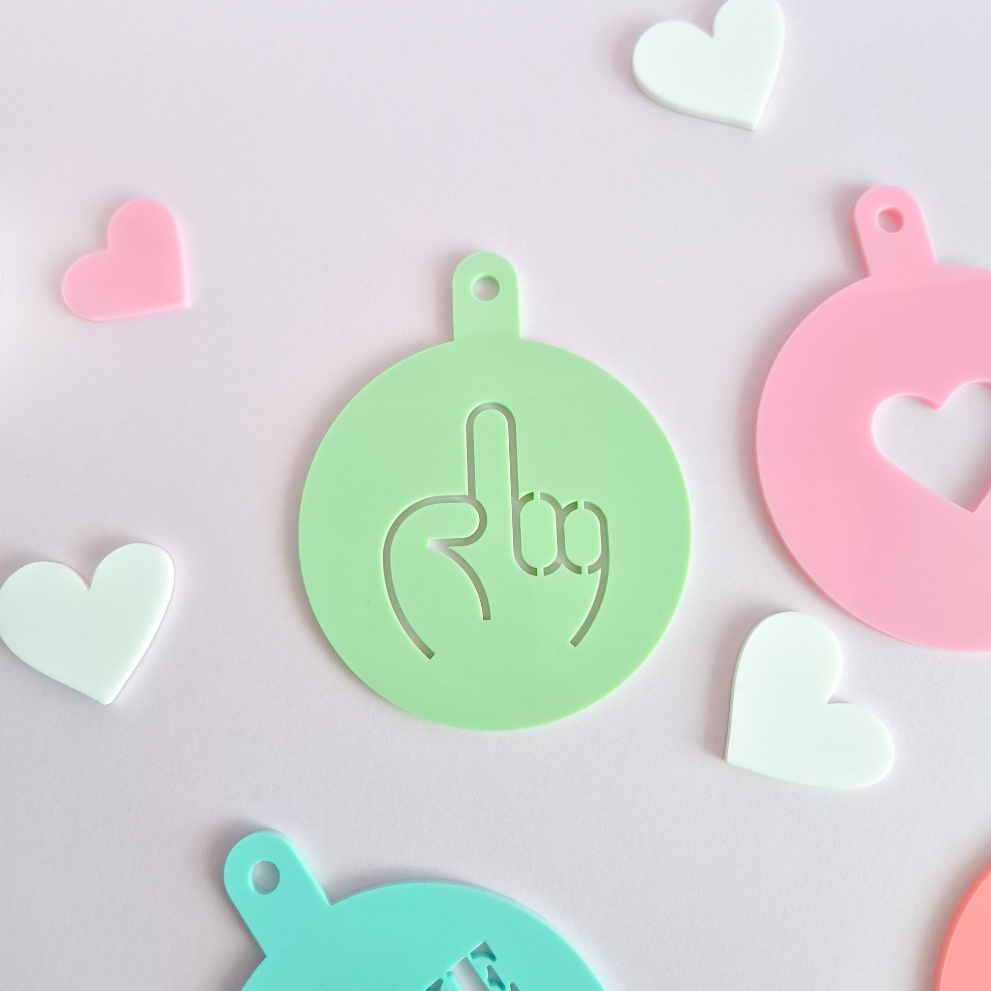 Acrylic Coffee Stencil – Middle Finger