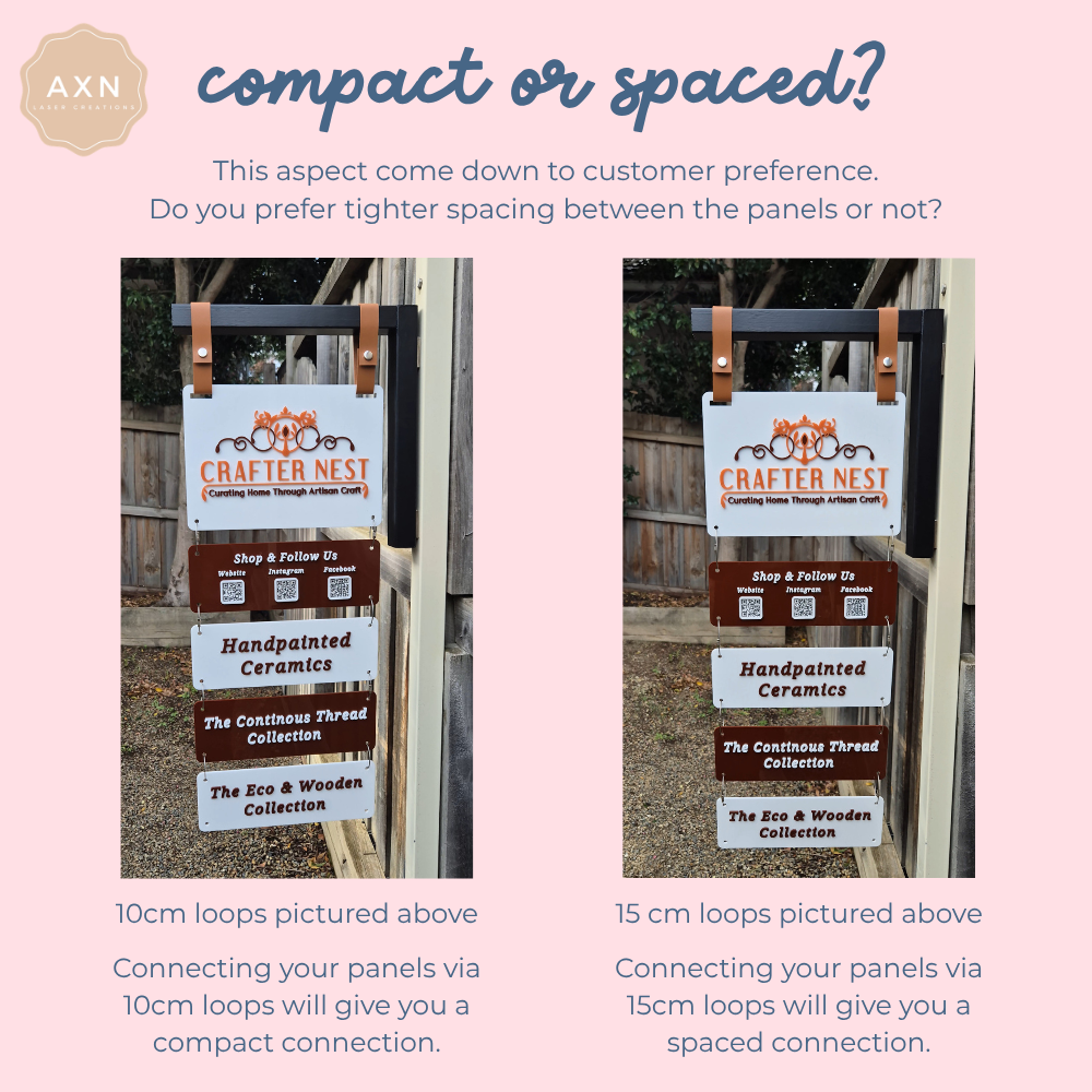 Acrylic Hanging Sign with Connectable Panels - Additional Panel