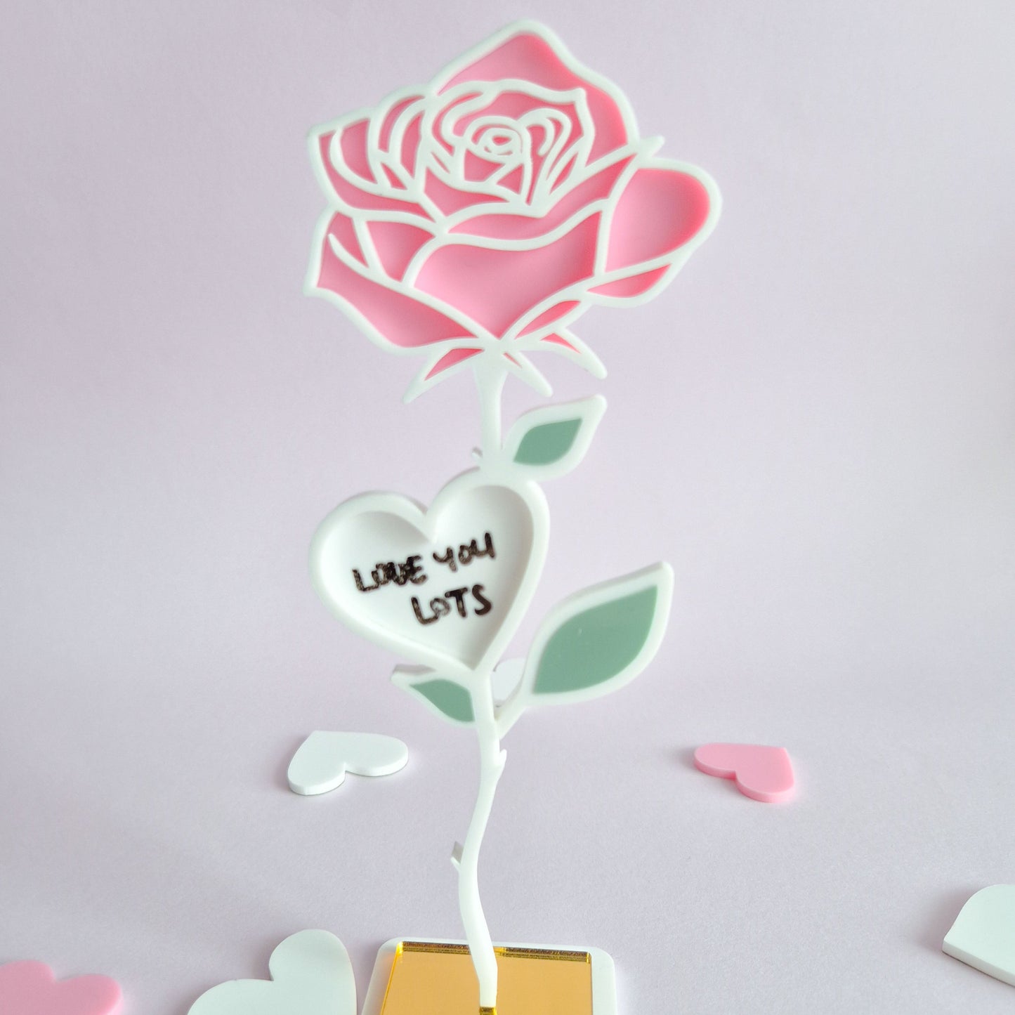 Acrylic Standing Rose with Base