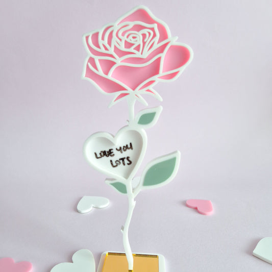 Acrylic Standing Rose with Base