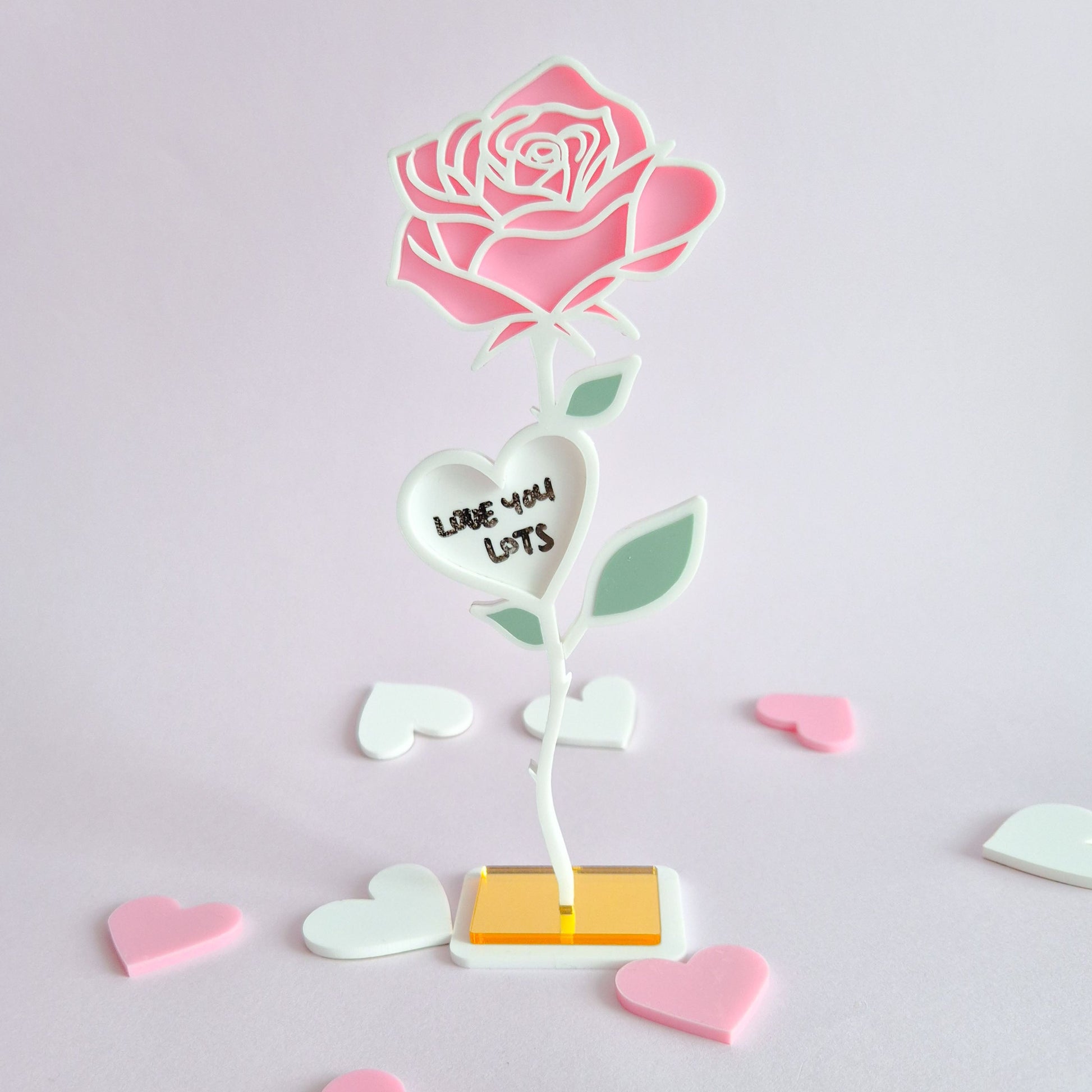 Acrylic Standing Rose with Base