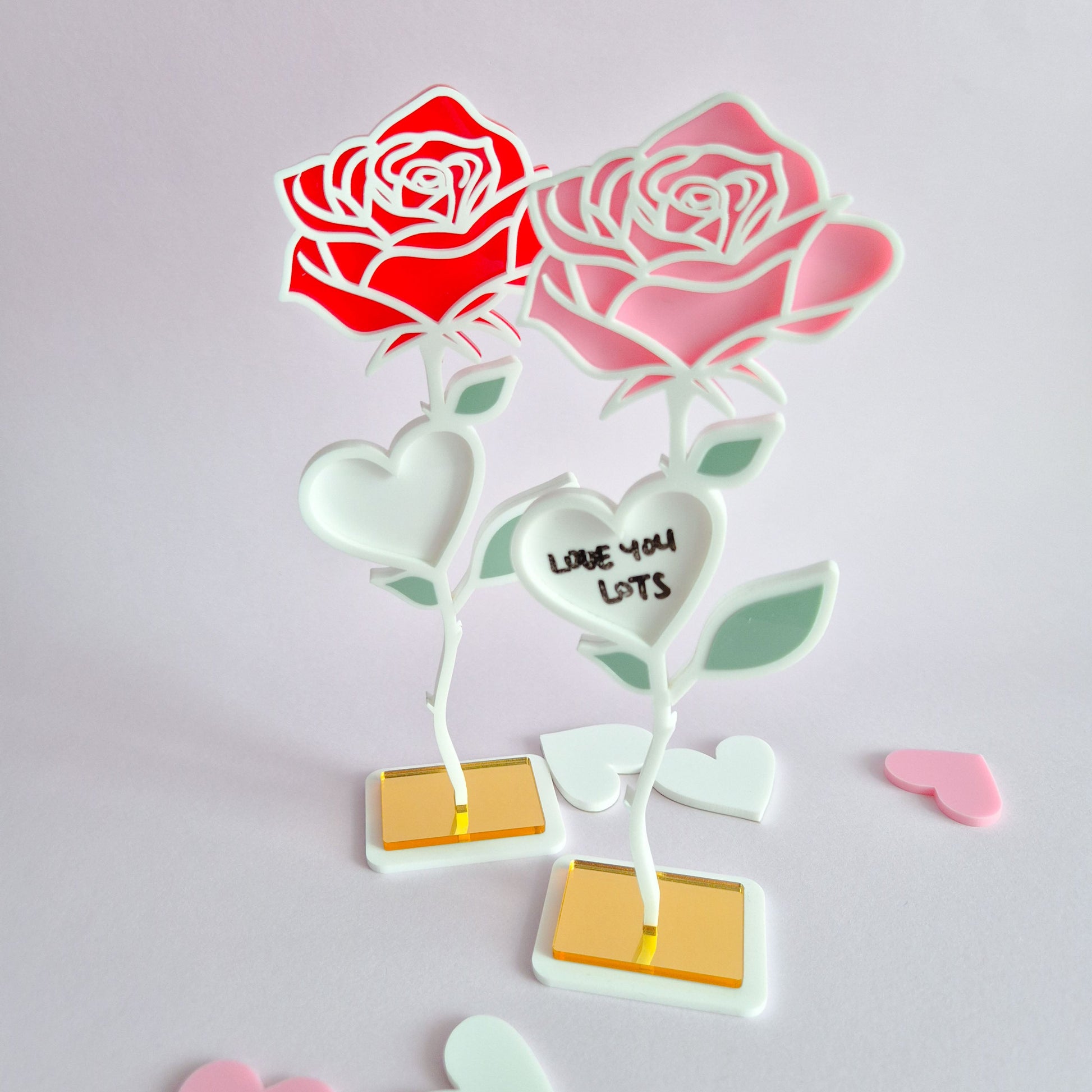 Acrylic Standing Rose with Base