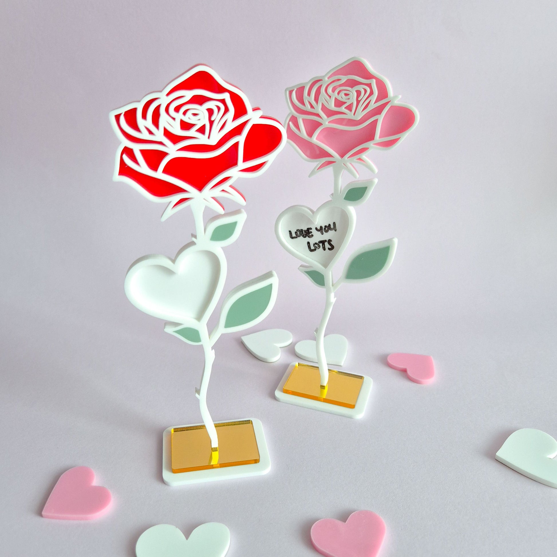 Acrylic Standing Rose with Base