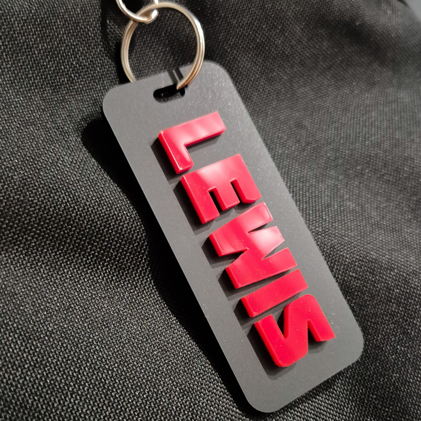 Backpack with acrylic bag tag