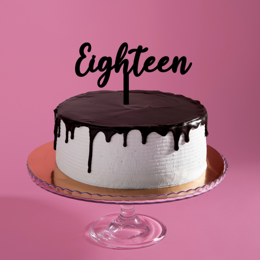 Cake Topper Eighteen Script