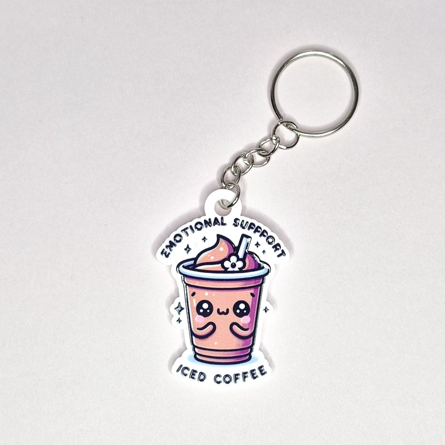 Emotional Support Iced Coffee Acrylic Keychain