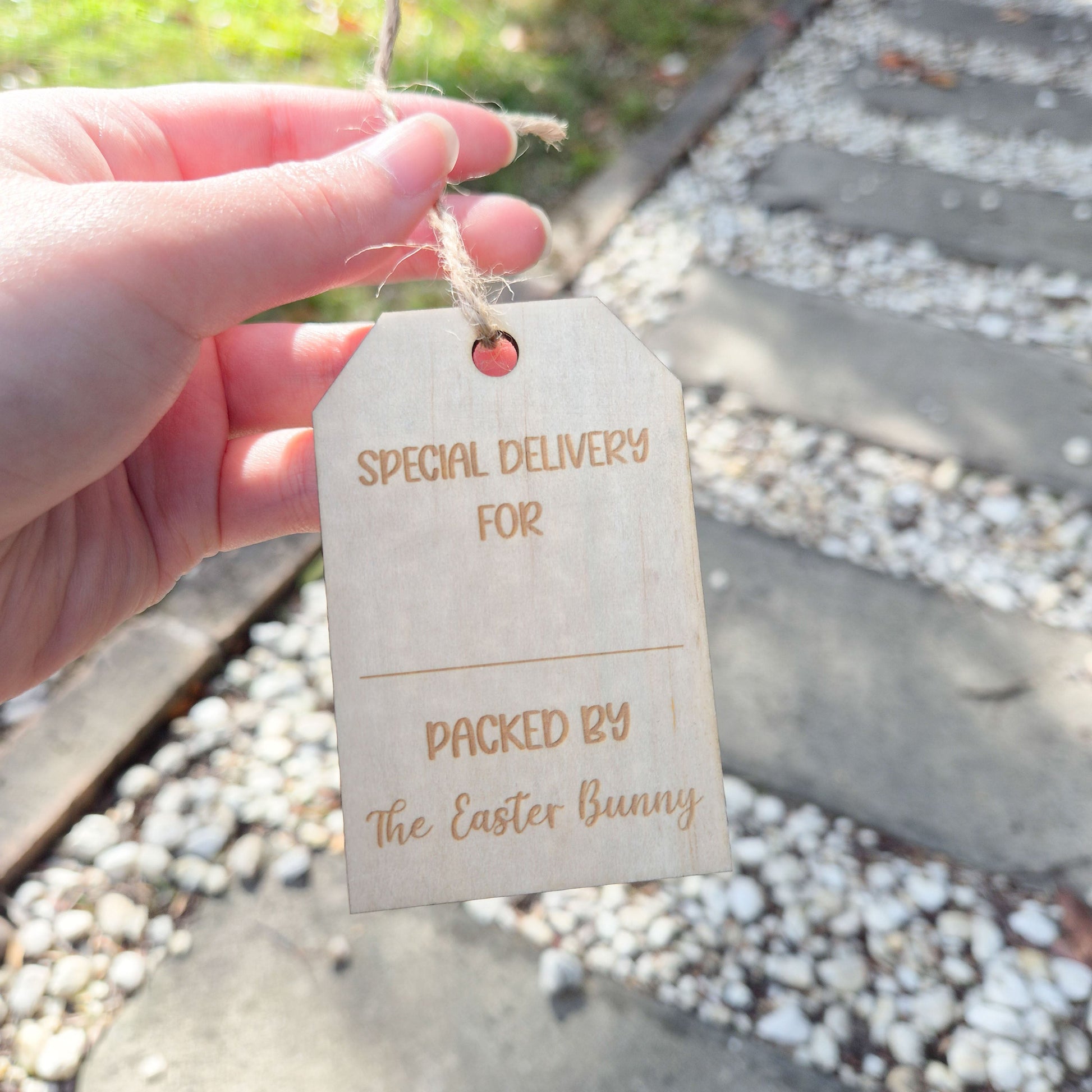 Engraved Plywood Easter Gift Tag