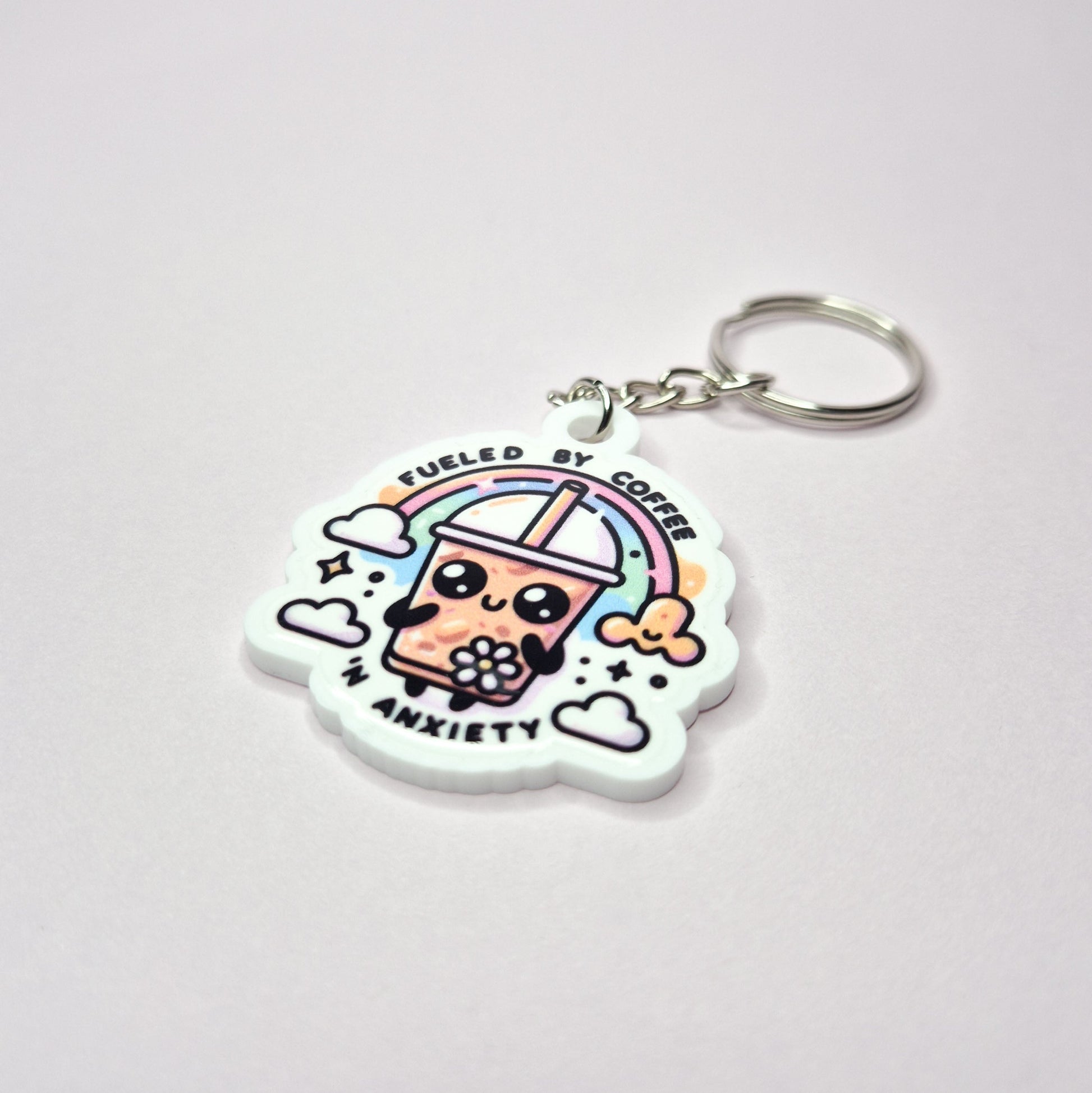 Fueled By Coffee 'N Anxiety Acrylic Keychain