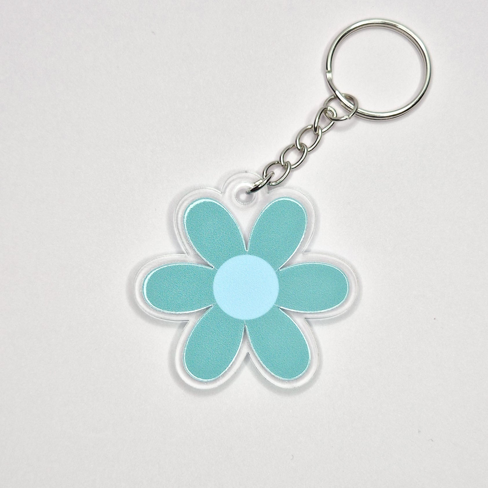 Green Flower Acrylic Keychain