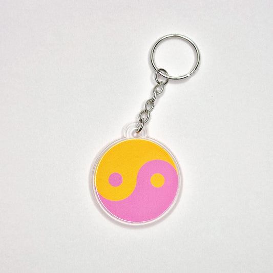 Groovy Yin Yang Acrylic Keychain