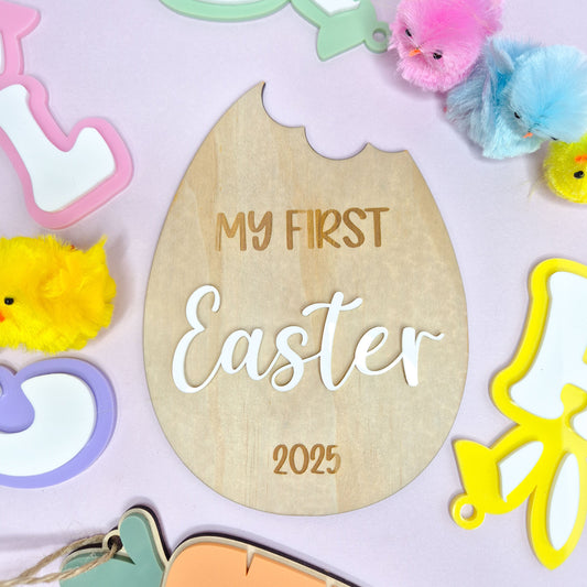 My First Easter Plaque Egg Shape with Bite Missing