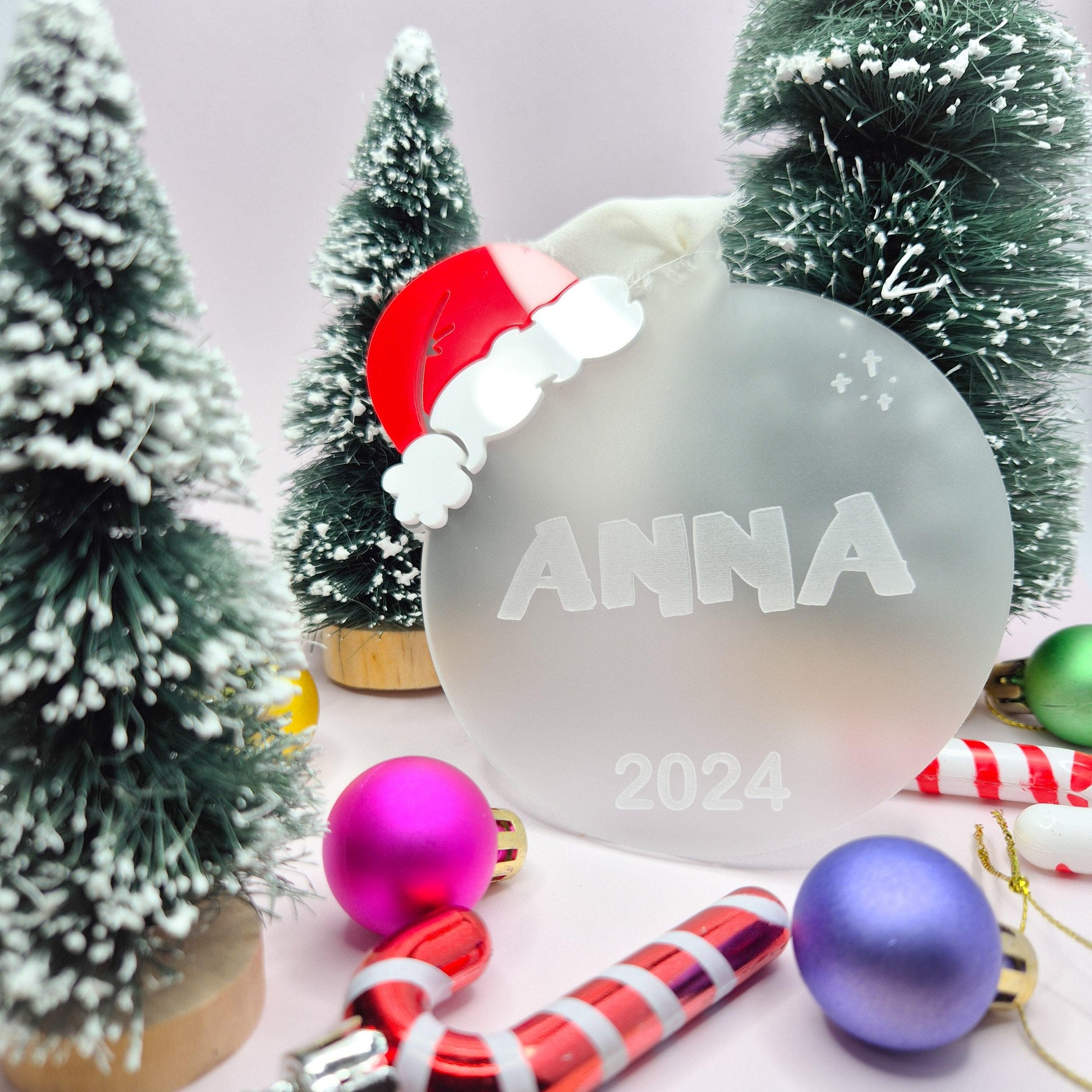 Ornament with Santa Hat