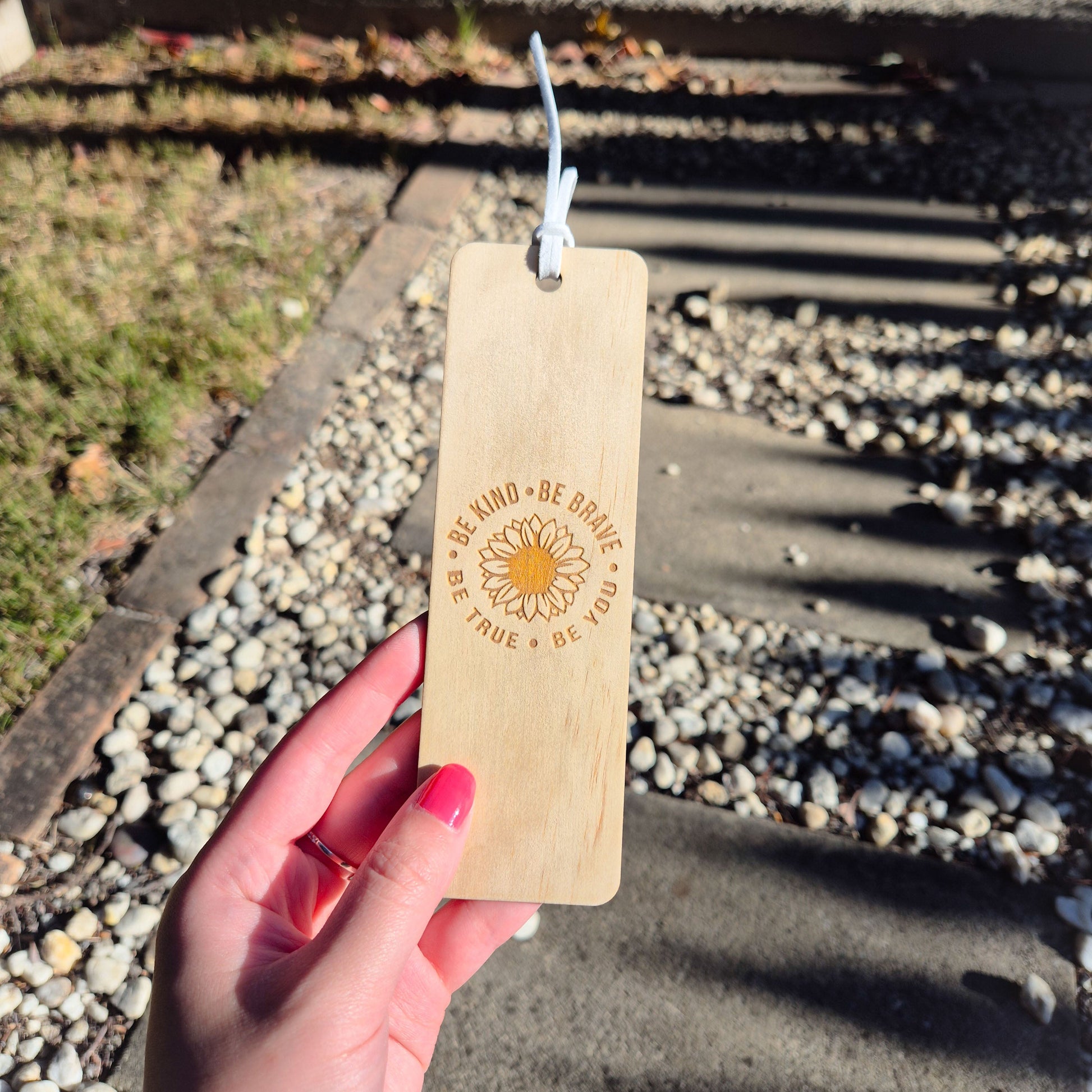 Plywood bookmark be kind be brave be true be you