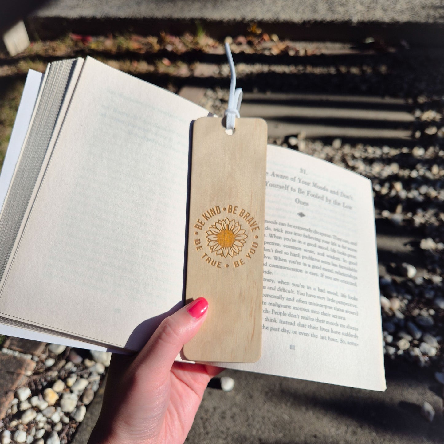 Plywood bookmark be kind be brave be true be you