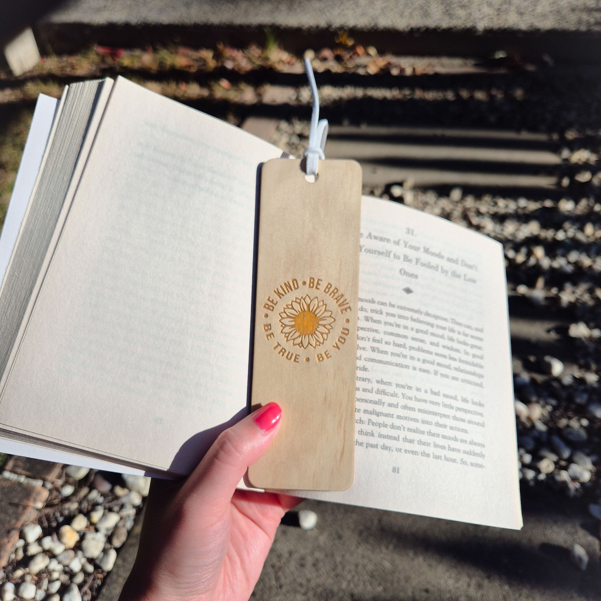 Plywood bookmark be kind be brave be true be you