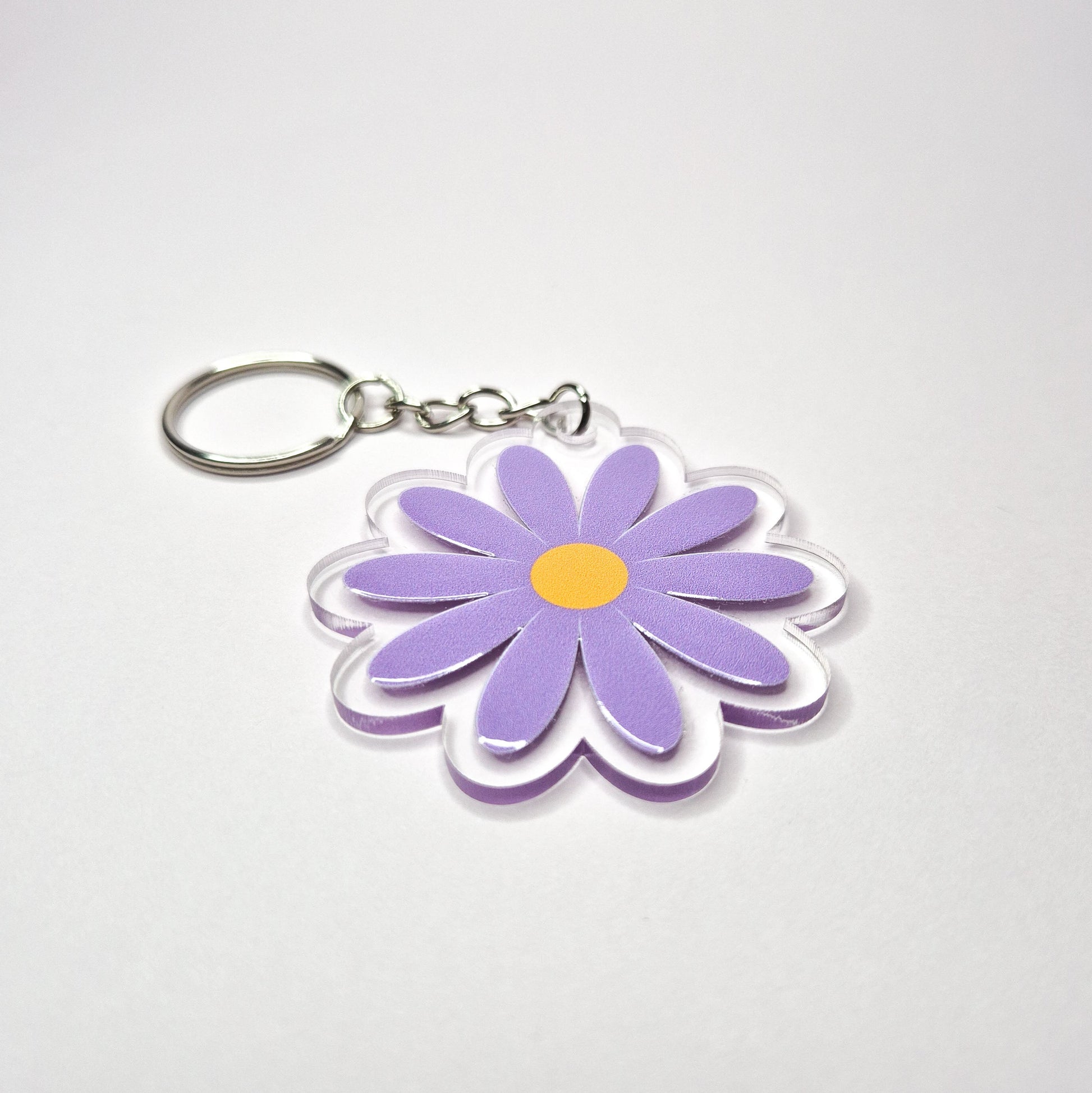 Purple Flower Acrylic Keychain