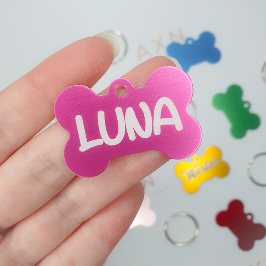 pink bone aluminium pet tag