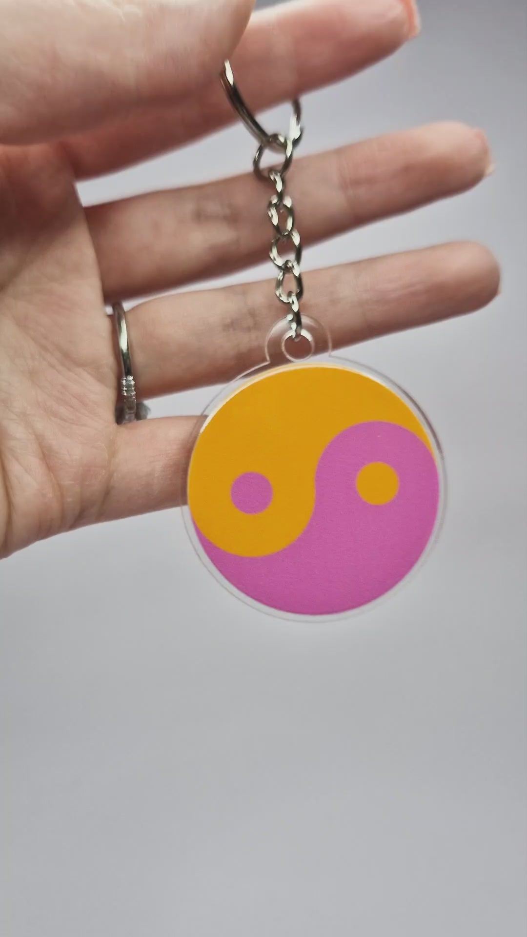 Groovy Yin Yang Acrylic Keychain