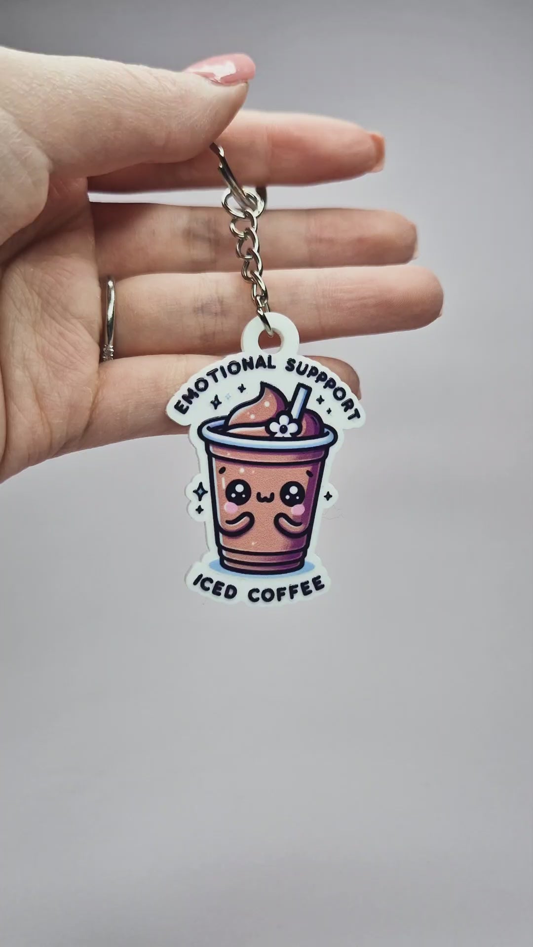 Emotional Support Iced Coffee Acrylic Keychain