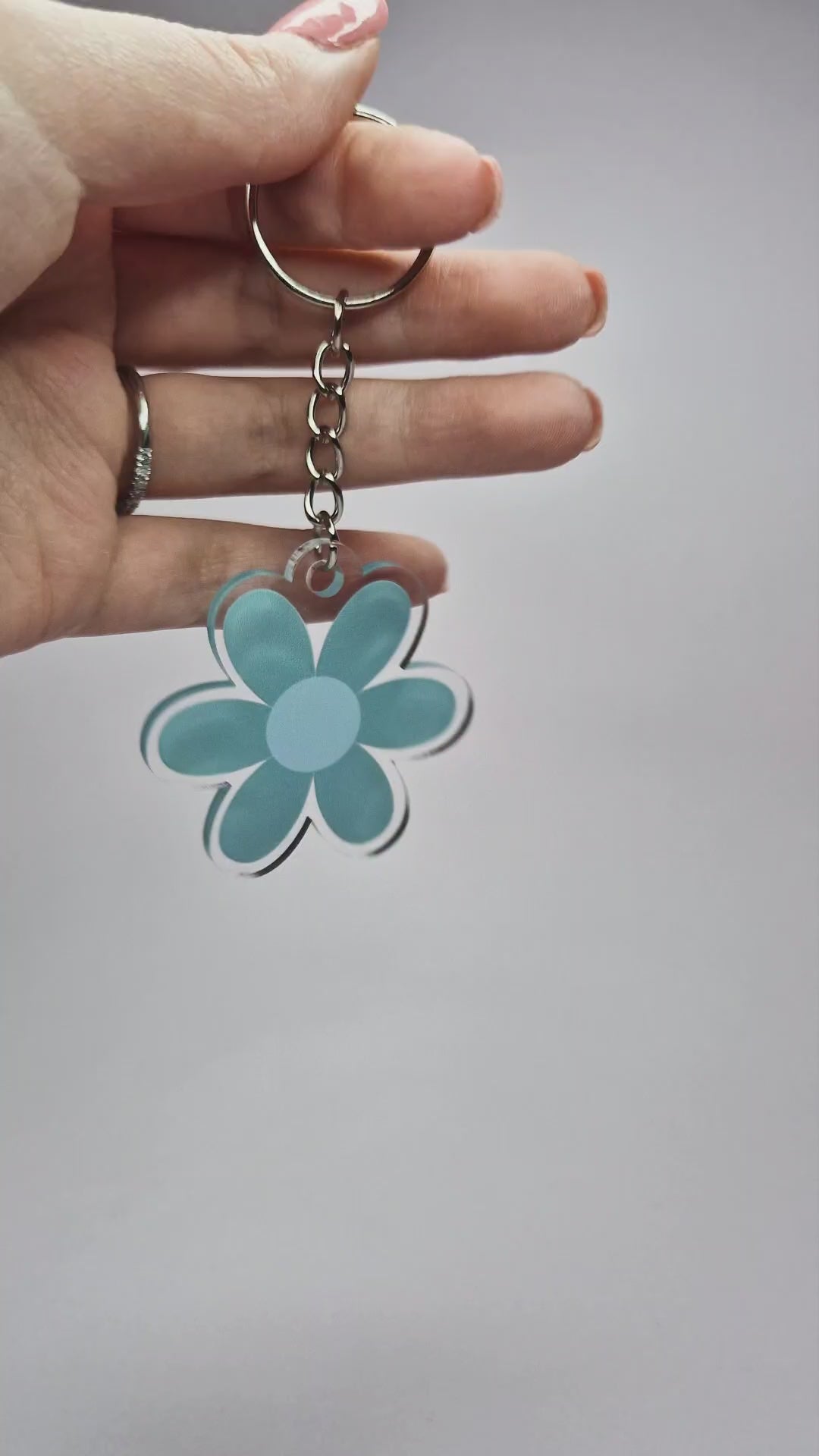 Green Flower Acrylic Keychain