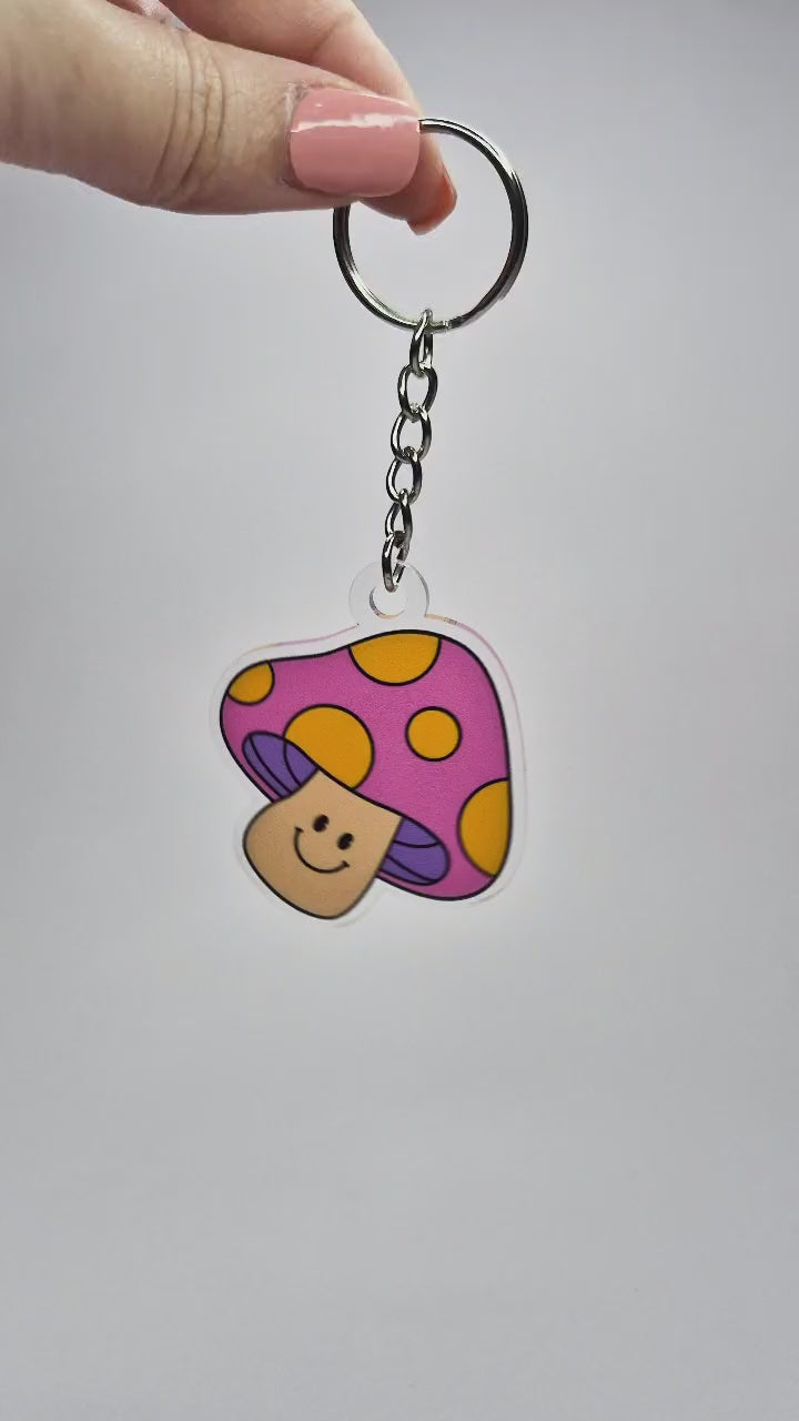 Groovy Mushroom Acrylic Keychain