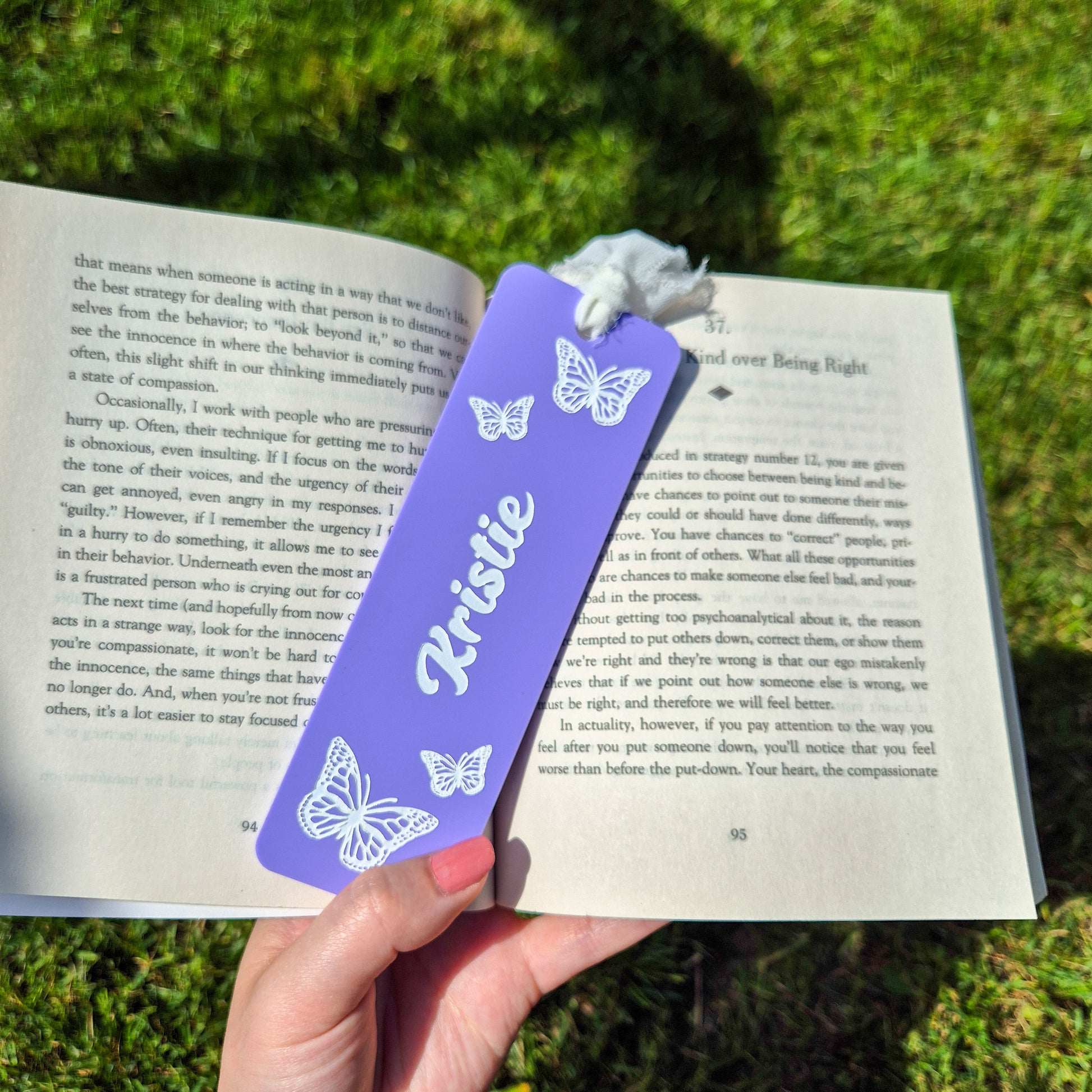 Acrylic Bookmark Name with Butterflies