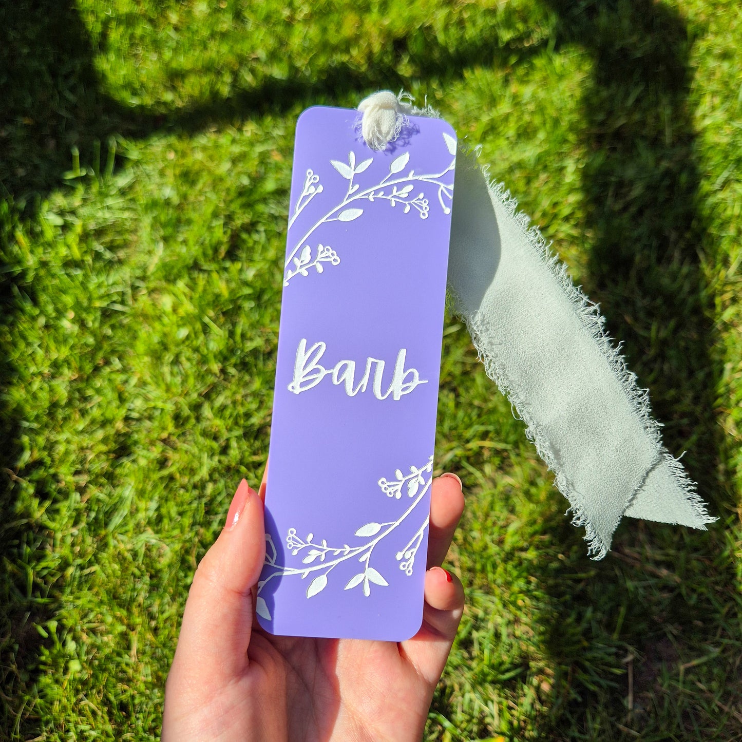 Acrylic Bookmark Name with Florals