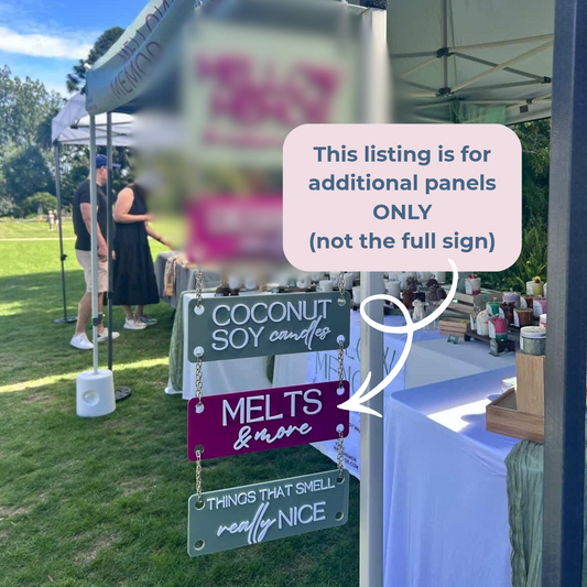 Acrylic Hanging Sign with Connectable Panels - Additional Panel
