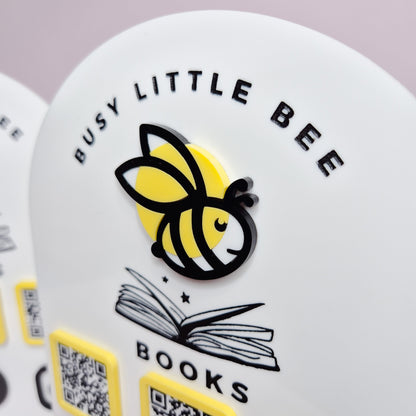 Arched Acrylic Stand with QR Codes