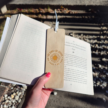 Plywood bookmark be kind be brave be true be you 