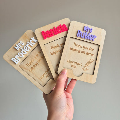 Sticky Note Holder Plywood with Custom Name & Engraved Message