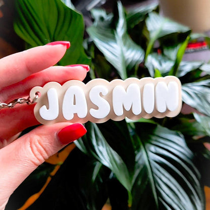 bubble font acrylic keychain