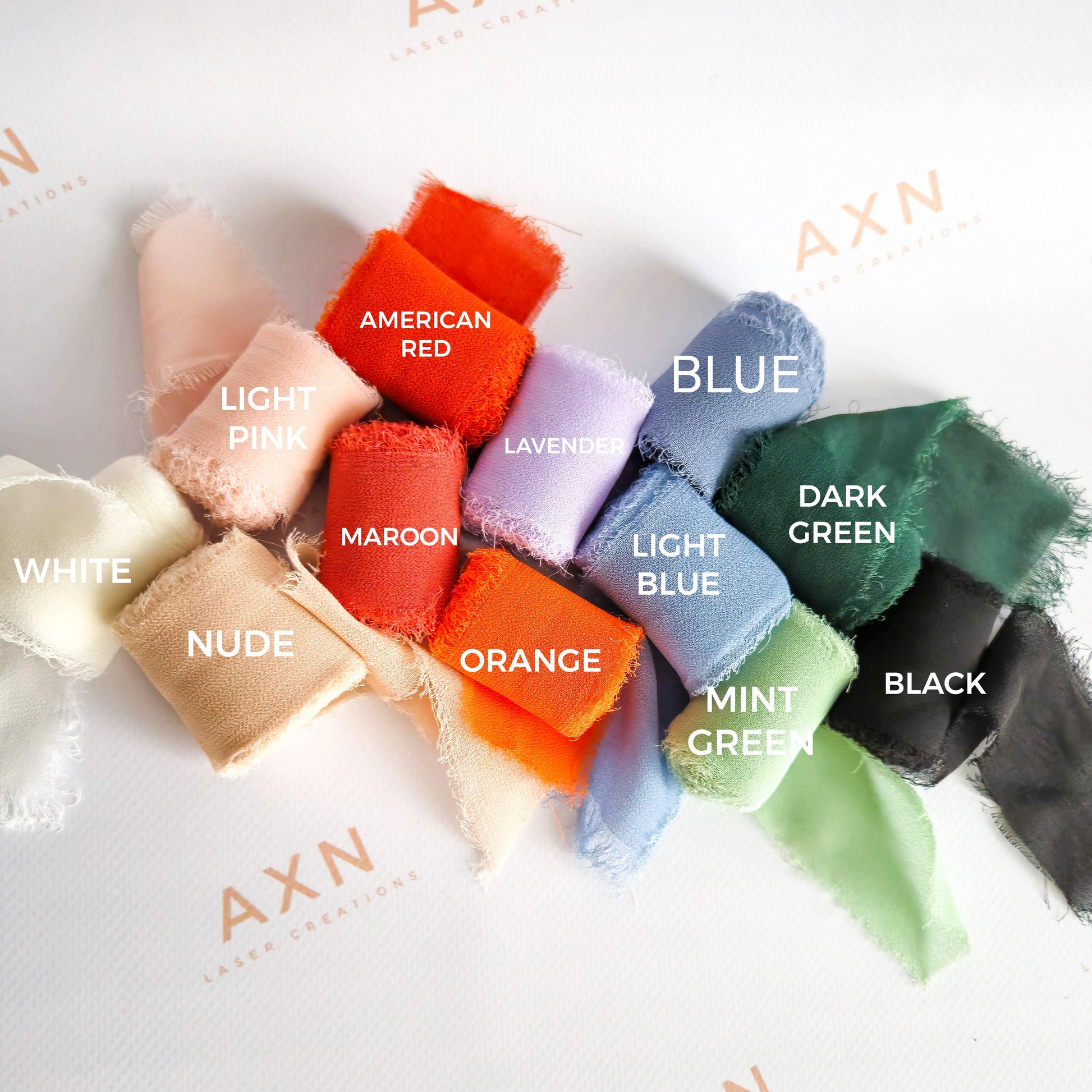 chiffon ribbon selection various colours