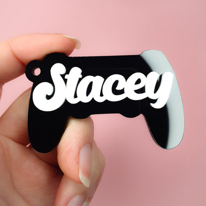 custom name game controller keychain