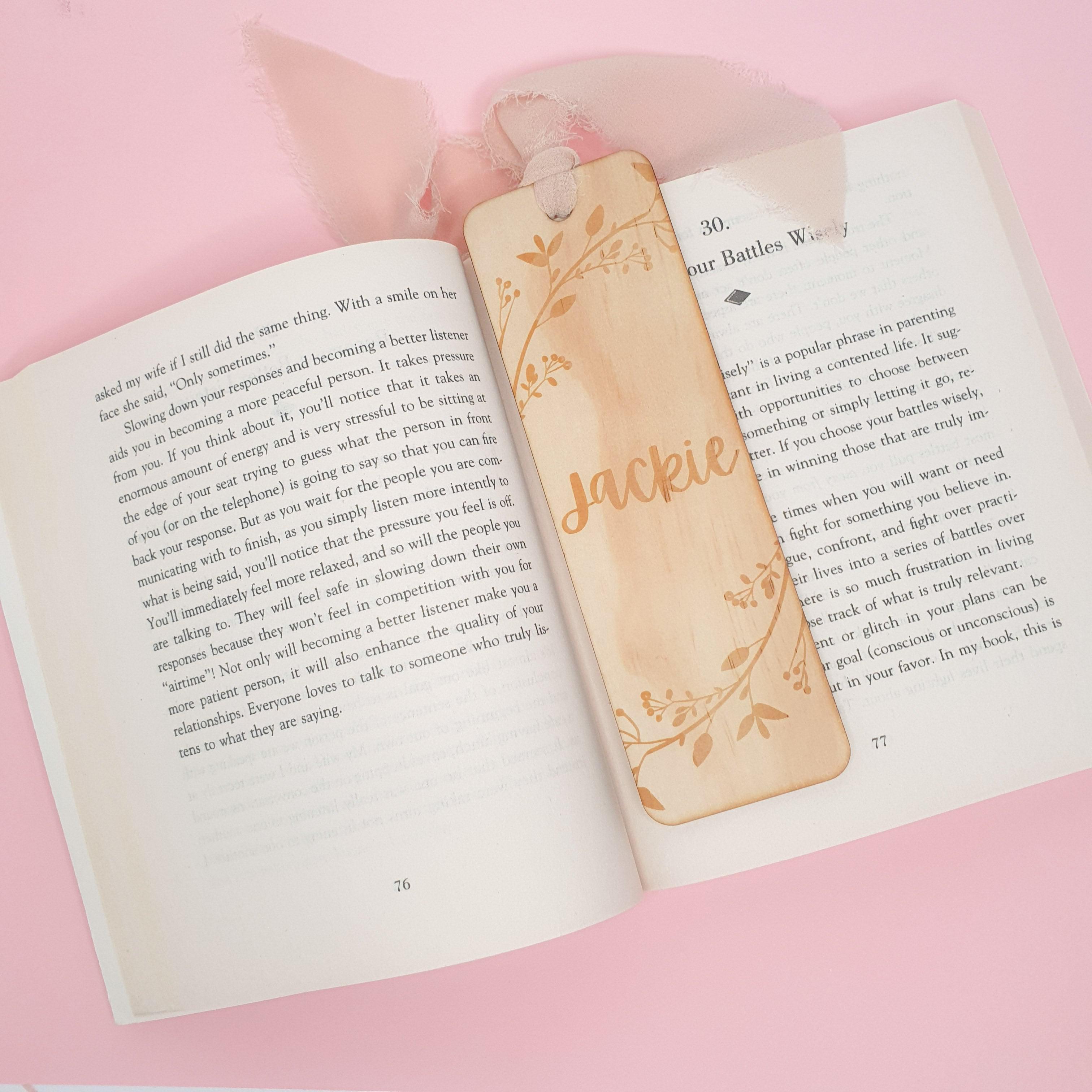 personalised plywood bookmark