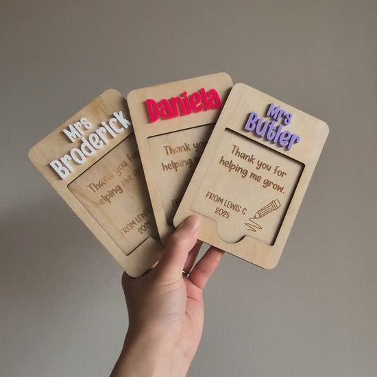 Sticky Note Holder Plywood with Custom Name & Engraved Message