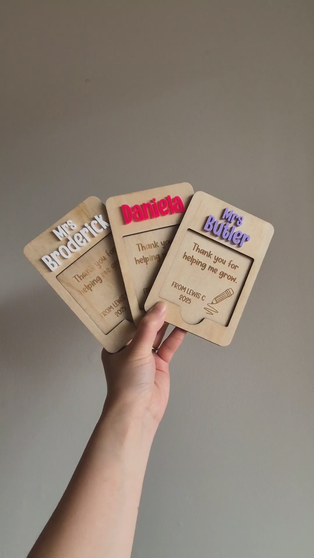 Sticky Note Holder Plywood with Custom Name & Engraved Message