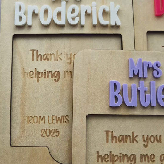 Sticky Note Holder Plywood with Custom Name & Engraved Message