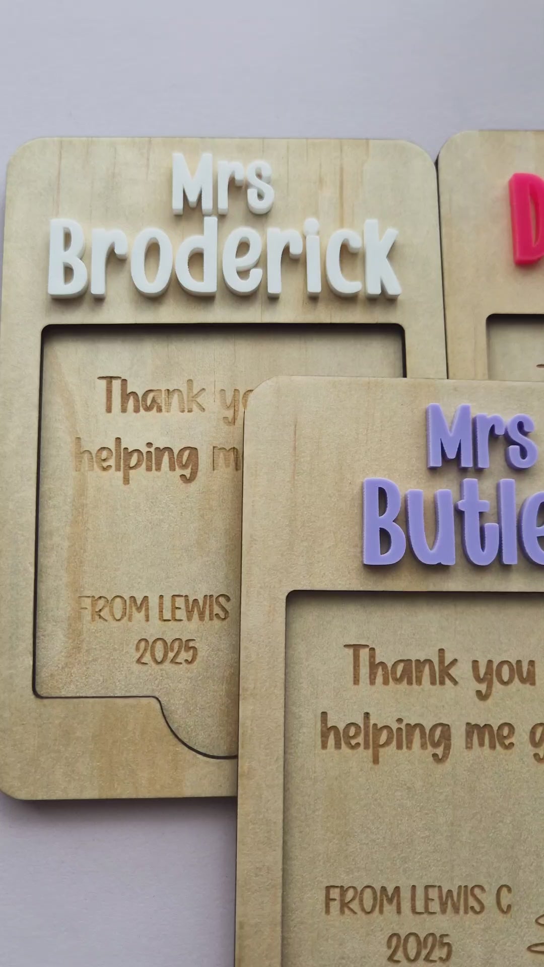 Sticky Note Holder Plywood with Custom Name & Engraved Message