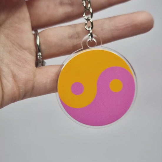 Groovy Yin Yang Acrylic Keychain