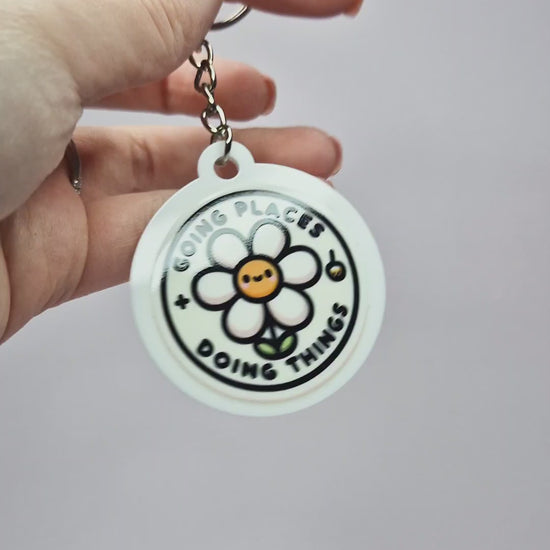 Going Places Doing Things Acrylic Keychain