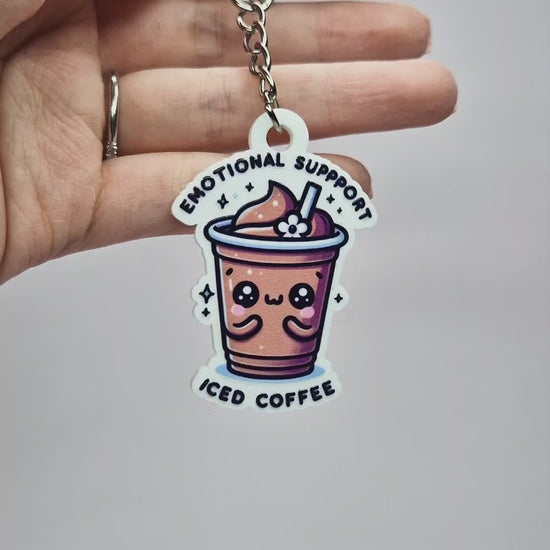 Emotional Support Iced Coffee Acrylic Keychain