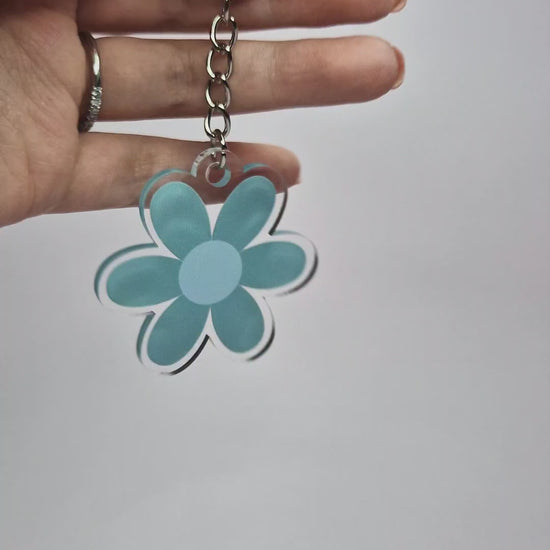 Green Flower Acrylic Keychain