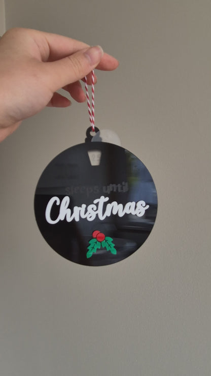 Spinning Christmas Countdown in Black Acrylic