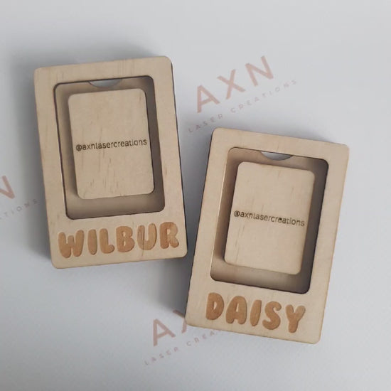 handmade plywood polaroid mini fridge magnet frame