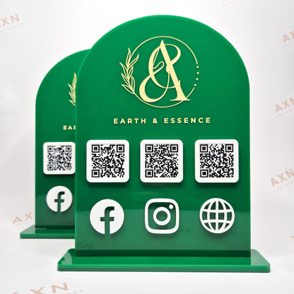 Arched Acrylic Stand with QR Codes